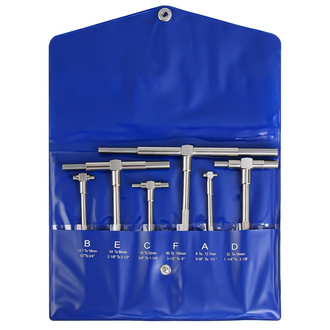 Telescoping Gauges Set, 6pcs Telescopic TBore Hole Gauges, Precision