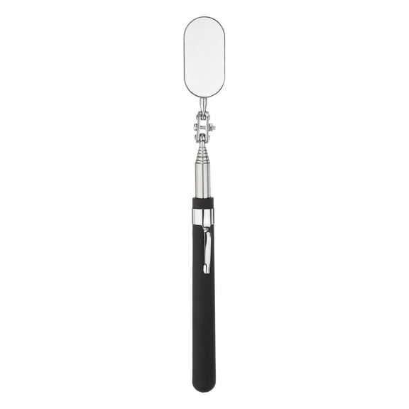 Telescoping Inspection Mirror 1 x 2" Oval 9.4" to 37.4" 360 Degree Stainless Steel Inspection Swivel Head Extendable Mirrors with Pocket Clip for Technicians Mechanics, Black