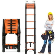 Telescoping Ladder, 12.5FT Extension Ladder One-Step Collapsible, Aluminum Ladder for RV Home Outdoor, 330lbs Max Capacity