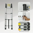 thumbnail image 1 of Telescoping Ladder 12.5FT, Telescopic Extension Ladder, Aluminum Alloy Folding Ladder Portable Multi-Purpose for Indoor Outdoor Work, Heavy Duty 300 lbs Load, 1 of 12