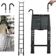 thumbnail image 1 of Telescoping Ladder 16.5FT Telescopic Extendable Ladder for Roof Working, Roof Camper, Rv, Aluminum Multi-Purpose Collapsible Ladder with Ladder Roof Hooks (2.8"), Attic Ladder 330 Lb Capacity, EN131, 1 of 7