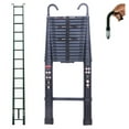 thumbnail image 1 of Telescoping Ladder 20.3ft Aluminum DIY Extendable Folding Ladder with 2 Detachable Hooks Anti-Slip Rubber Feet Extendable Steps Portable Heavy Duty 330lbs Max Capacity EN131 for Home Office RV, 1 of 1