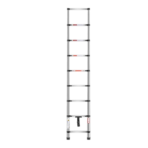 Telescoping Ladder 8.5ft Stainless Steel Lightweight, 330lb Capacity, Anti-Slip Feet, 9 Step, convenient for Home RV Attic