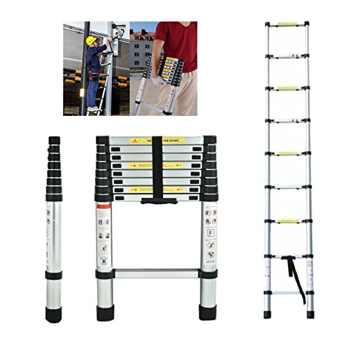 Telescoping Ladder 8FT Extension Ladders for Home, Aluminum Telescopic ...