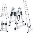 thumbnail image 1 of Telescoping Ladder,Aluminum Lightweight Extension Ladder with Stabilizers & Non-Slip Feet,Heavy Duty 330lbs Max Capacity,Multi-Purpose Collapsible Ladder for RV or Outdoor Work, 1 of 7