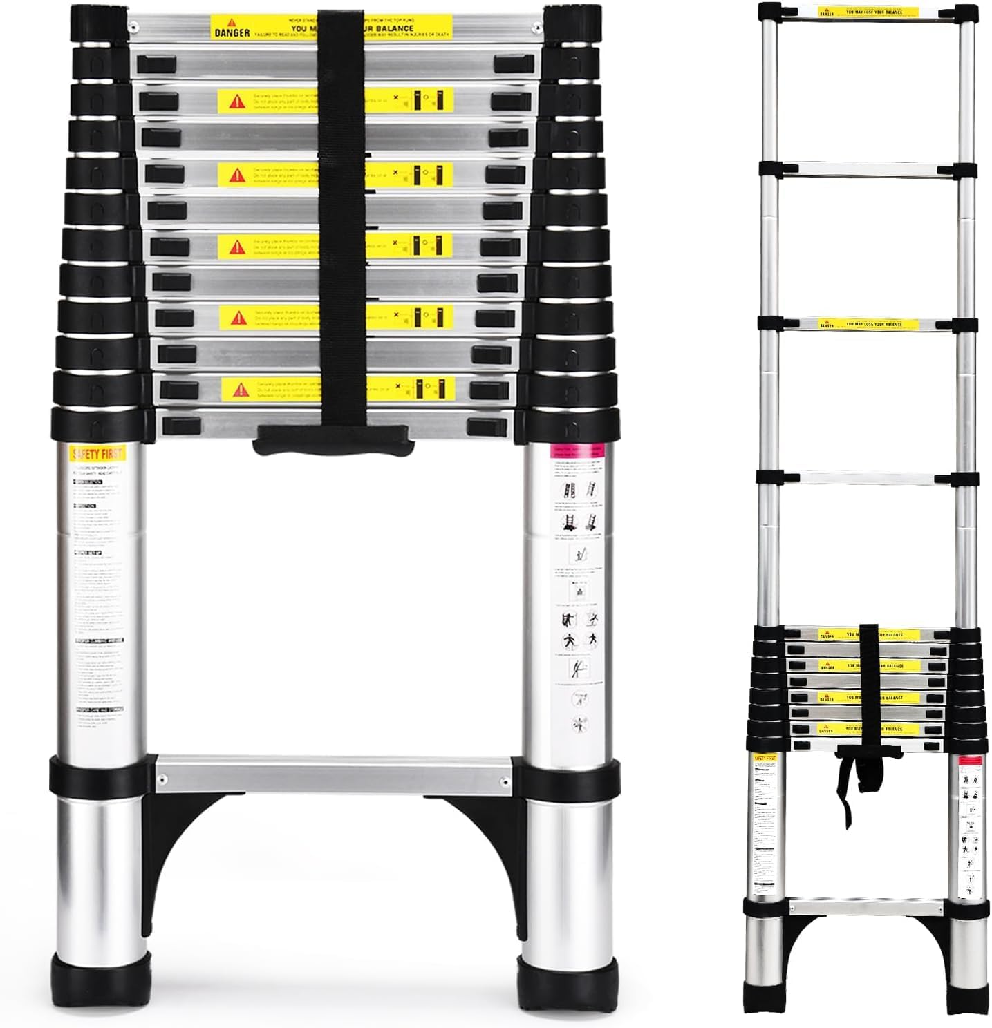Telescoping Ladder, Soctone 12.5 Ft Aluminum Lightweight Extension