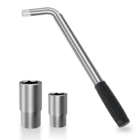 Telescoping Lug Wrench Sturdy Wheel Brace Lug Nut Wrenchs with 17/19/21/23mm Sockets Extendable Wheel Brace Lug Nut Wrenchs Foldable Wheel Nut Remover for Car Van Truck Caravan
