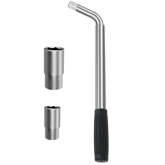 Telescoping Lug Wrench Sturdy Wheel Brace Lug Nut Wrenchs with 17/19/21/23mm Sockets Extendable Wheel Brace Lug Nut Wrenchs Foldable Wheel Nut Remover for Car Van Truck Caravan