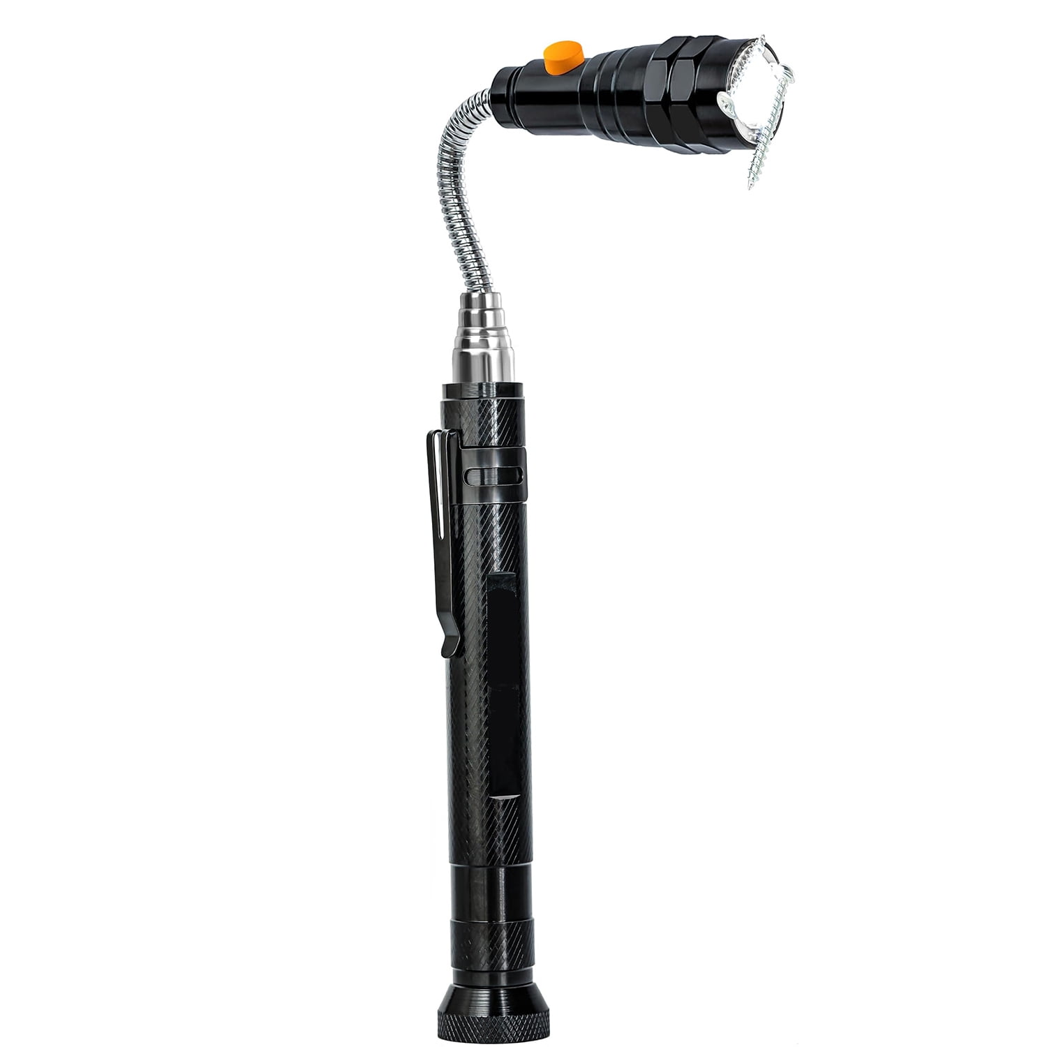 Telescoping Flashlight Wiht Pickup Tool with LED