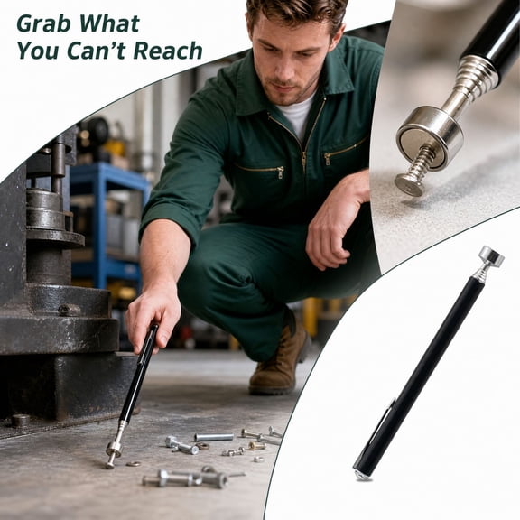 Telescoping Magnetic Pickup Tool, 5 Lbs Pull Capacity Extendable Wand, Pocket Sized Magnetic Metal Retriever for Mechanic Handyman, Matte Black Slim Pen Style for Small Part