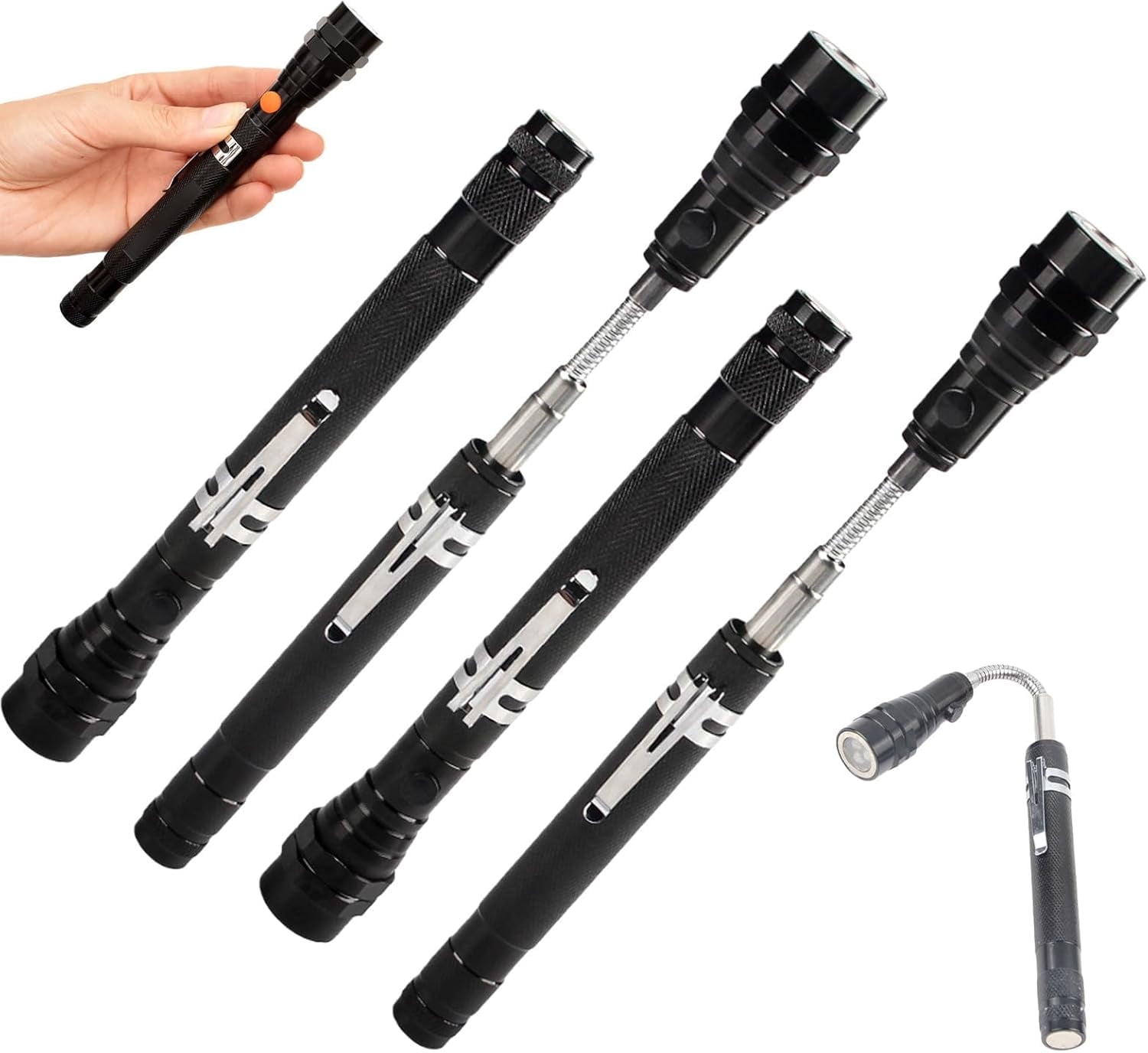Telescoping Magnetic Pickup Tool, Telescoping Flashlight with Magnet ...