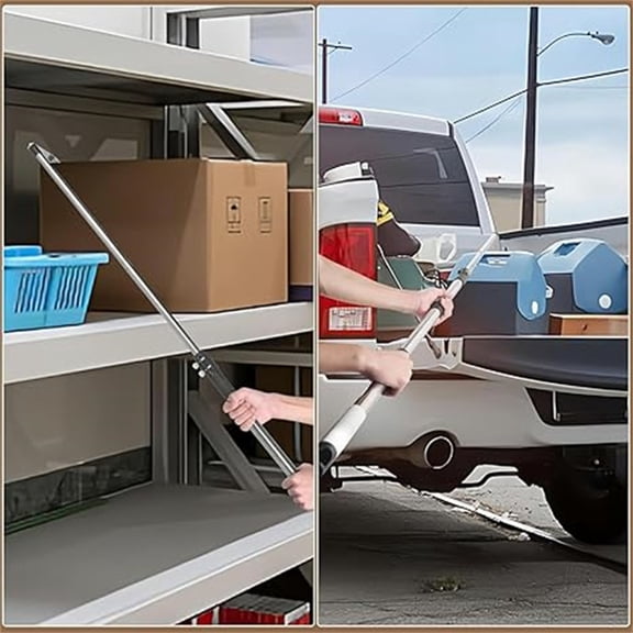 Telescoping Pickup Truck Bed Retrieval Tool with Adjustable Length - Durable Construction for Hauling Items Portable