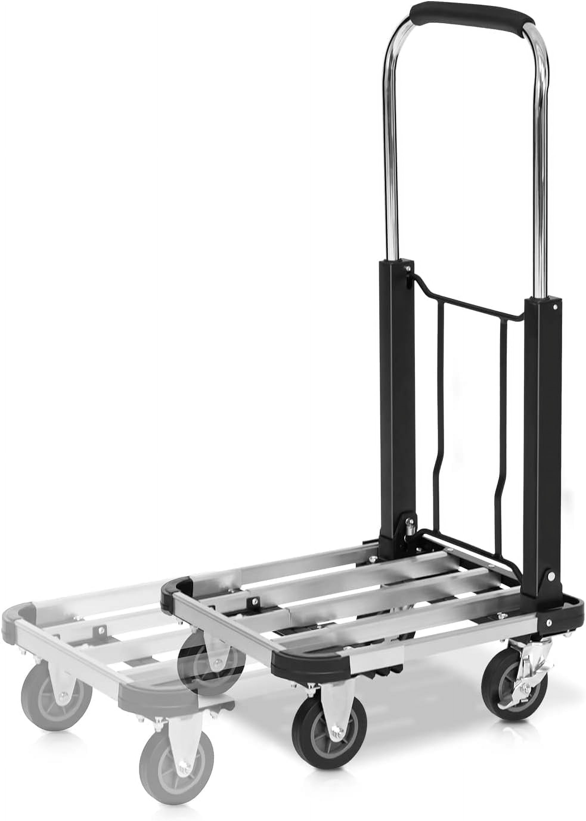 Telescoping Platform Hand Truck, Folding Dolly Cart For Luggage Baggage