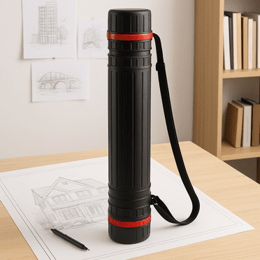 Telescoping Poster Tube Extendable from 30” to 53” for Carry Documents, Blueprints, Drawings and Art | Black Portable Durable Round Storage Cases