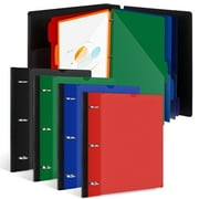 Telescoping Project Organizer Binders, 4-Pack 1 inch 3-Ring Binder with 13 Pockets and Customizable Front Cover,with 5 Colors Dividers and 1 Extra Pocket Assorted