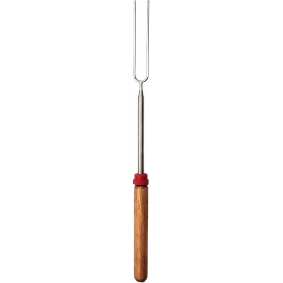 Telescoping Roasting Fork  Stainless Steel Skewers for Marshmallows & Hot Dogs Extends 12.5" to 34" with Handle Thumb Roller Easy Rotation