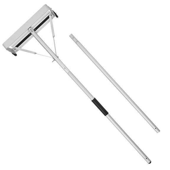 Telescoping Roof Rake with Wheels, 18.5" Aluminum Blade, 5.2-30 Ft Adjustable Length for Safe Snow and Leaves Removal from House Rooftop