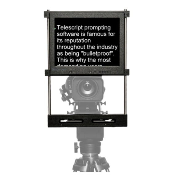 Telescript FPS-120S-NDI 12-Inch In-Studio On-Camera Flat-Panel IP Prompting System with NDI Connectivity and Highbrite Monitor for ENG Style Camera