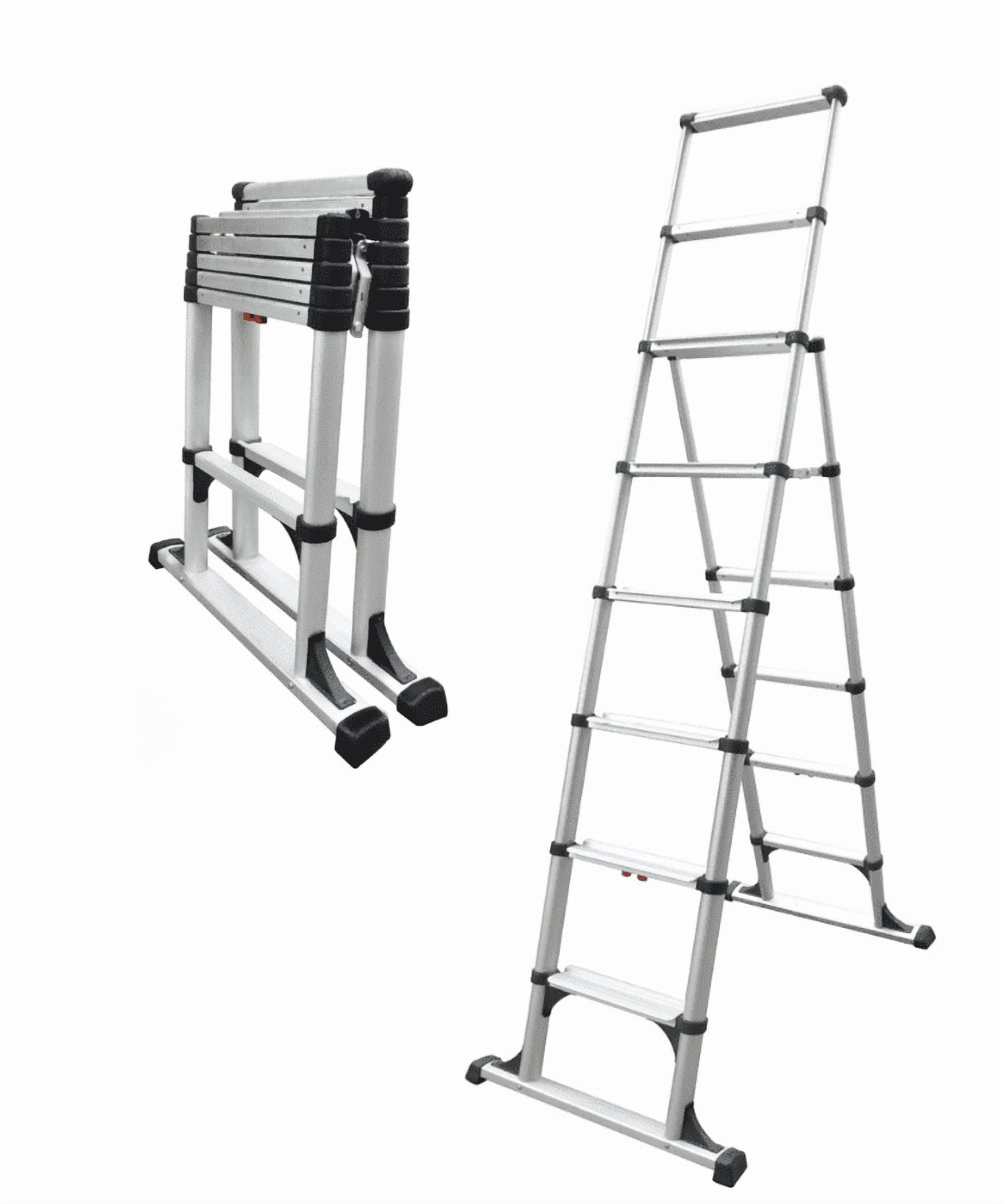 Telesteps 12ES 8 ft Aluminum Telescoping A-frame Step Ladder, 12 ft ...