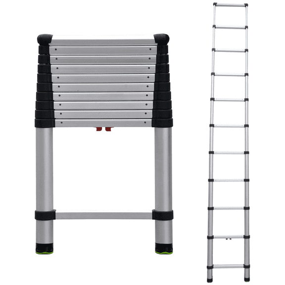 Telesteps 10.5 ft Telescoping Extension Ladder, 14 ft Reach, 29.5 in Closed Height, 18.5 lb, 250 lb Type I (1400E)