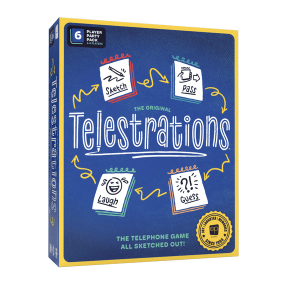 Telestrations 6 Player 2nd Edition Board Game, Award Winning Hilarious and Unpredictable Must Have Party Game With a New Look, Sketch What Your Read Then Guess What You Saw, 4-6 Players, Ages 10+
