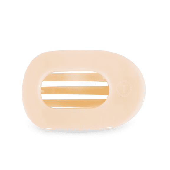Teleties Almond Beige Flat Round Clip - Small 3.4inches Small-3.4inches