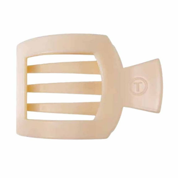 Teleties Almond Beige Flat Square Clip - Medium-3.6inches Medium-3.6inches