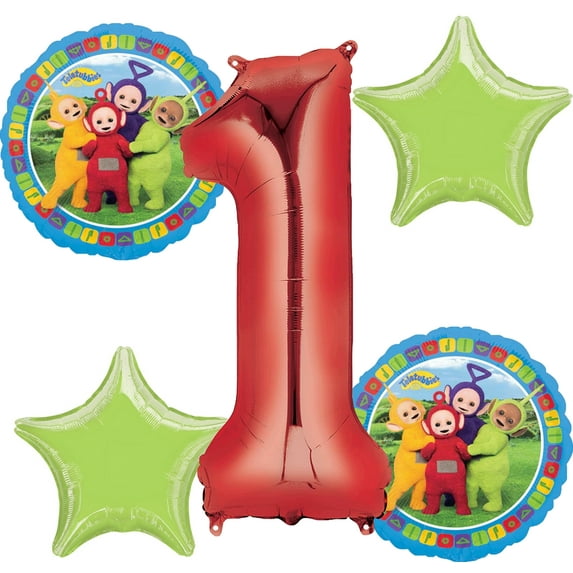 Teletubbies Balloon Bouquet 1st Birthday 5 pcs Party Supplies