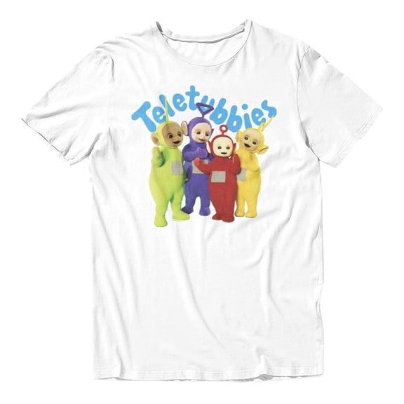 Teletubbies Group Shot Men's T Shirt (White, S-XXXL)