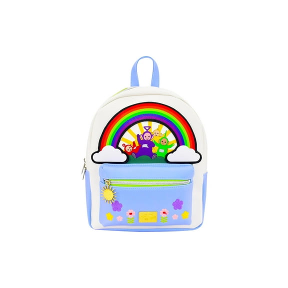 Teletubbies Mini Backpack, Rainbow Flower Design, Small Travel Bag for Men and Women, Multi