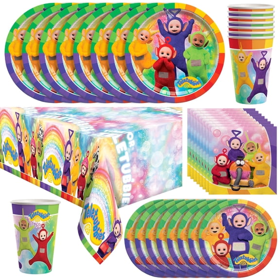 Teletubbies Party Decorations Tableware Deluxe Set for 24 Guests
