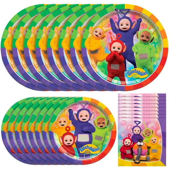 Teletubbies Party Decorations Tableware Starter Set for 16 Guests