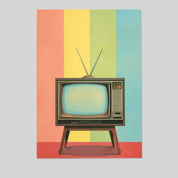 Television Set Pop Art Poster Print, Vintage Retro Wall Art Decor Paintings Classic Artwork for Bedroom Living Room Decorations Size 24''x36'' - Postora