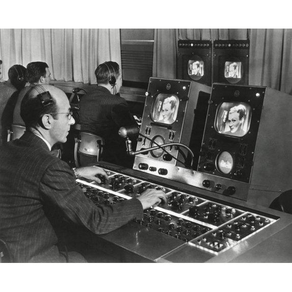Television Studio Engineer Gets Several Views Of The Image And Use The Complicated Set Of Dials To Control The Tone And Quality Of The Picture. Ca. 1950. New York City. - (Bsloc201417140) History (36