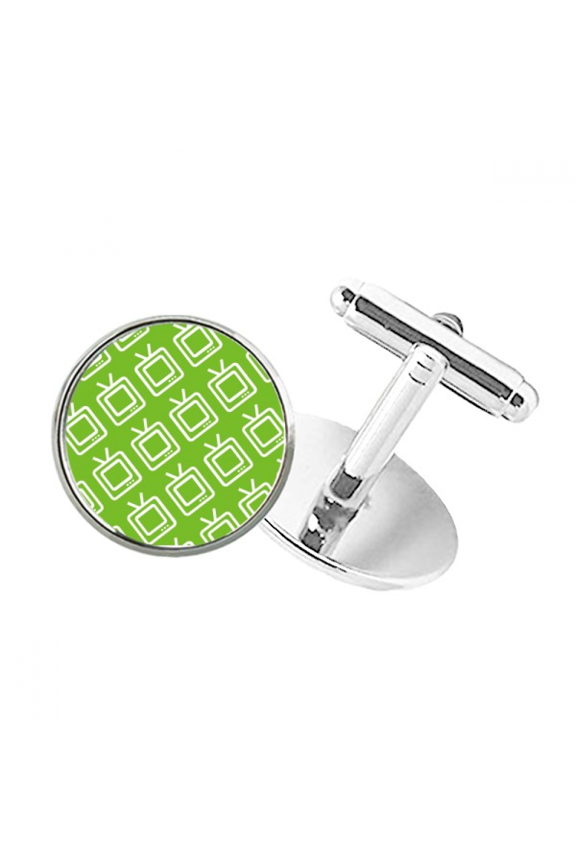 Television Watches Seal Patterns Round Button Cuff Clip Stud Cufflinks