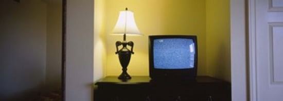 Television and lamp in a hotel room Las Vegas Clark County Nevada USA Canvas Art - Panoramic Images (36 x 13)