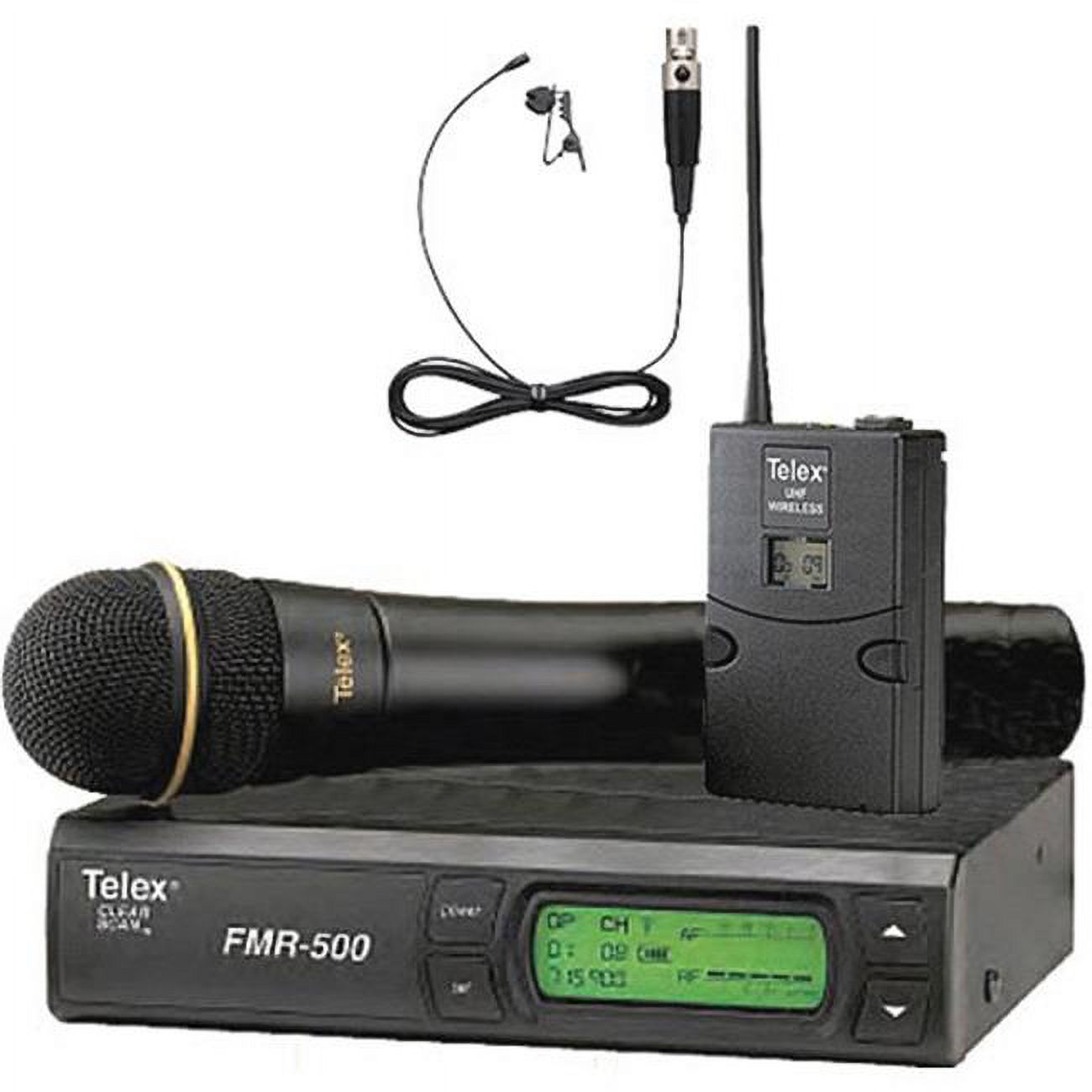 Telex Communications FMR-500HL-G Combo Wireless Lavalier & Handheld Mic ...