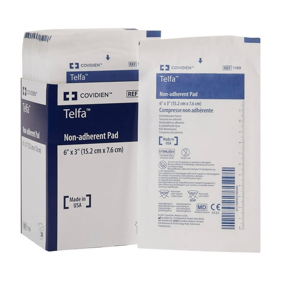 Telfa Ouchless Sterile Non-Adherent Dressing Rectangle 3 x 6" 1169 50 per Box
