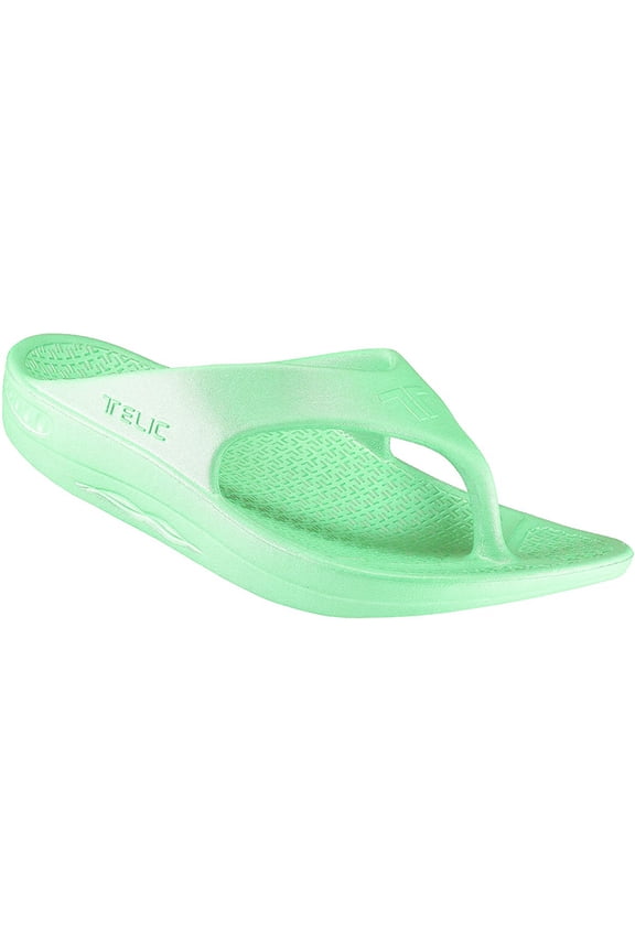 Telic Arch Support Pain Relief Energy Flip Flops - Large - Cool Mint