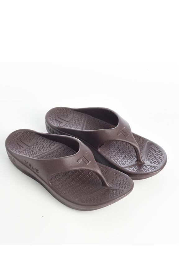 Telic Unisex Comfort Shoe Arch Support Recovery Flip Flop -BROWN-2XS