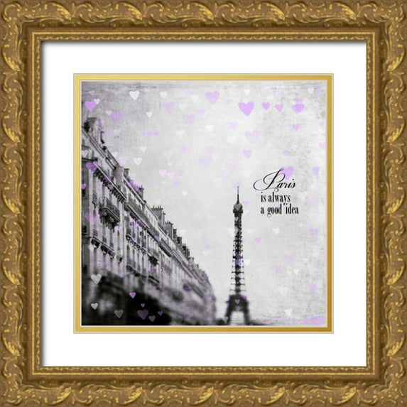 Telik, Tracey 15x15 Gold Ornate Wood Framed with Double Matting Museum Art Print Titled - Purple Heart Storm 2