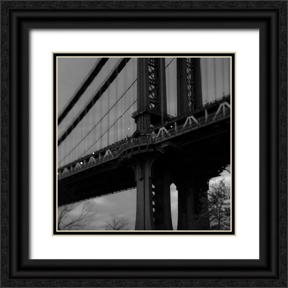 Telik, Tracey 20x20 Black Ornate Wood Framed with Double Matting Museum Art Print Titled - Manhattan Bridge 2