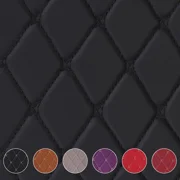 Telimocy 59 W Quilted Faux Leather Fabric Foam Backed for Cars Seat Headliner Upholstery Furniture Headboards Crafts, Black, 2 Yards