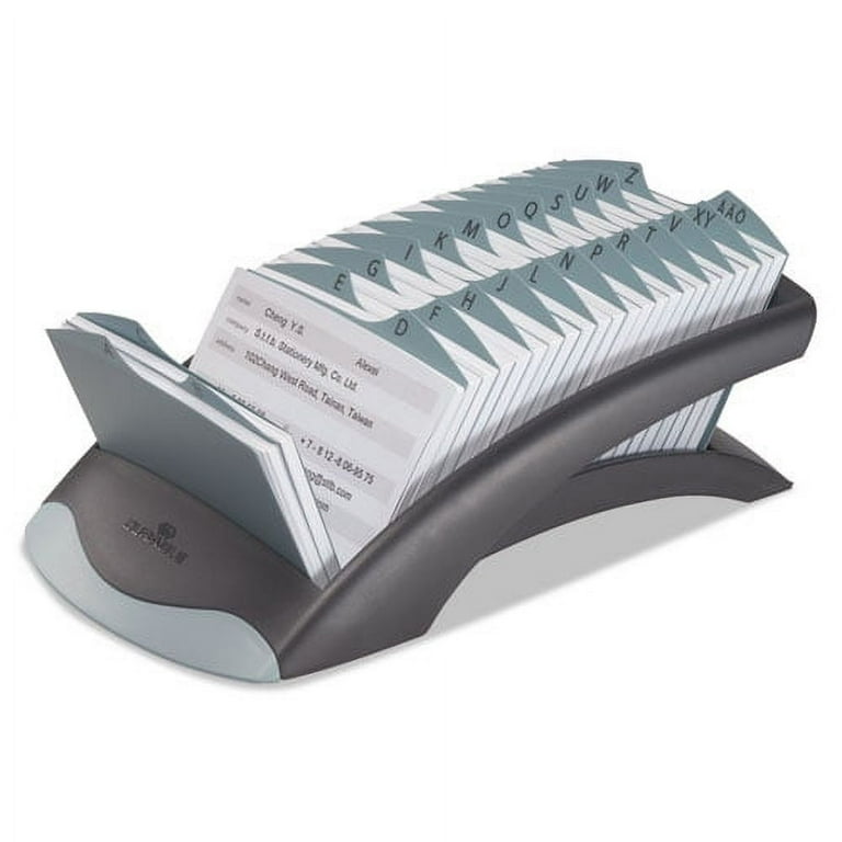 TELINDEX Desk Address Card File, Holds 500 2.88 x 4.13 Cards, 5.13 x 9.31 x 3.56, Plastic, Graphite/Black TELINDEX Desk Address Card File, Holds 500 2.88 x 4.13 Cards, 5.13 x 9.31 x 3.56, Plastic, Graphite/Black