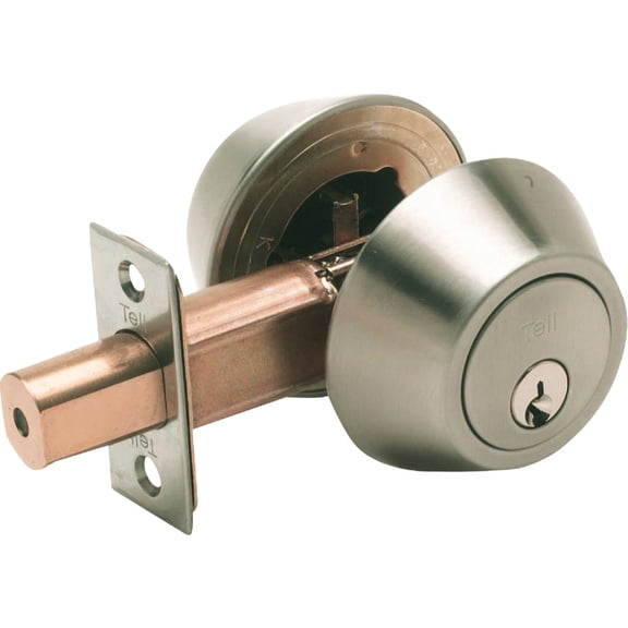 Tell #CL100056 Satin Stainless Steel Double Cylinder Deadbolt