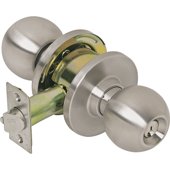 Tell Commercial Storeroom Ball Knob Lockset - Pack of 2  Residential Use, Standard Application