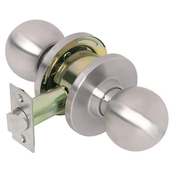 Tell Manufacturing CL100003 Satin Stainless Steel Passage Ball Knob Lock