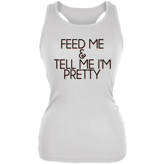 Tell Me Im Pretty White Juniors Soft Tank Top - Small