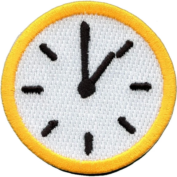 Tell The Time Clock Merit Badge Embroidered Iron-on Patch
