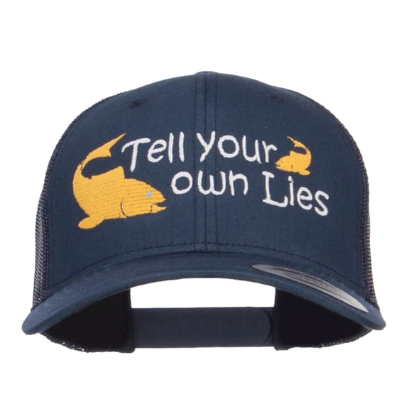 Tell Your Own Lies Embroidered Mesh Cap - Navy OSFM